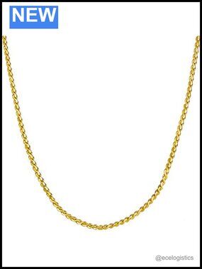 1.4mm Serpentine Chain Necklace 24k Gold Plated Made in USA 30in Unisex